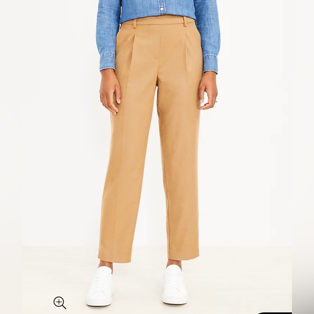 Loft, XL, Tan Pull On Taper Pants in Brushed Flannel